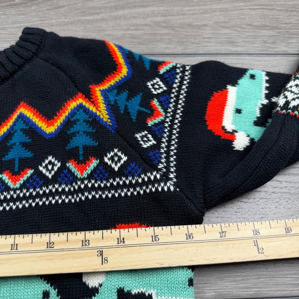 Hanna Andersson Kids Sweater Dinosaur Race Car Christmas Navy Blue 8 - Picture 6 of 8